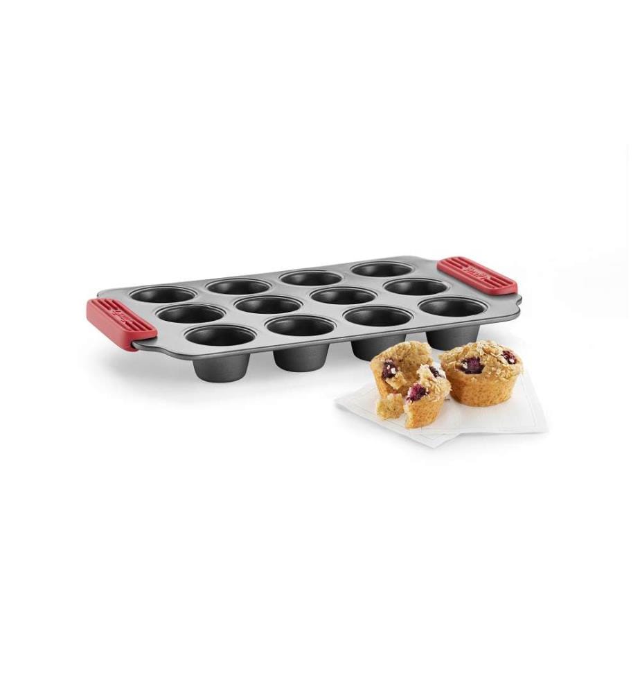 Antihaftbeschichtete Mini-Muffin-Form mit 12 Vertiefungen - Grau