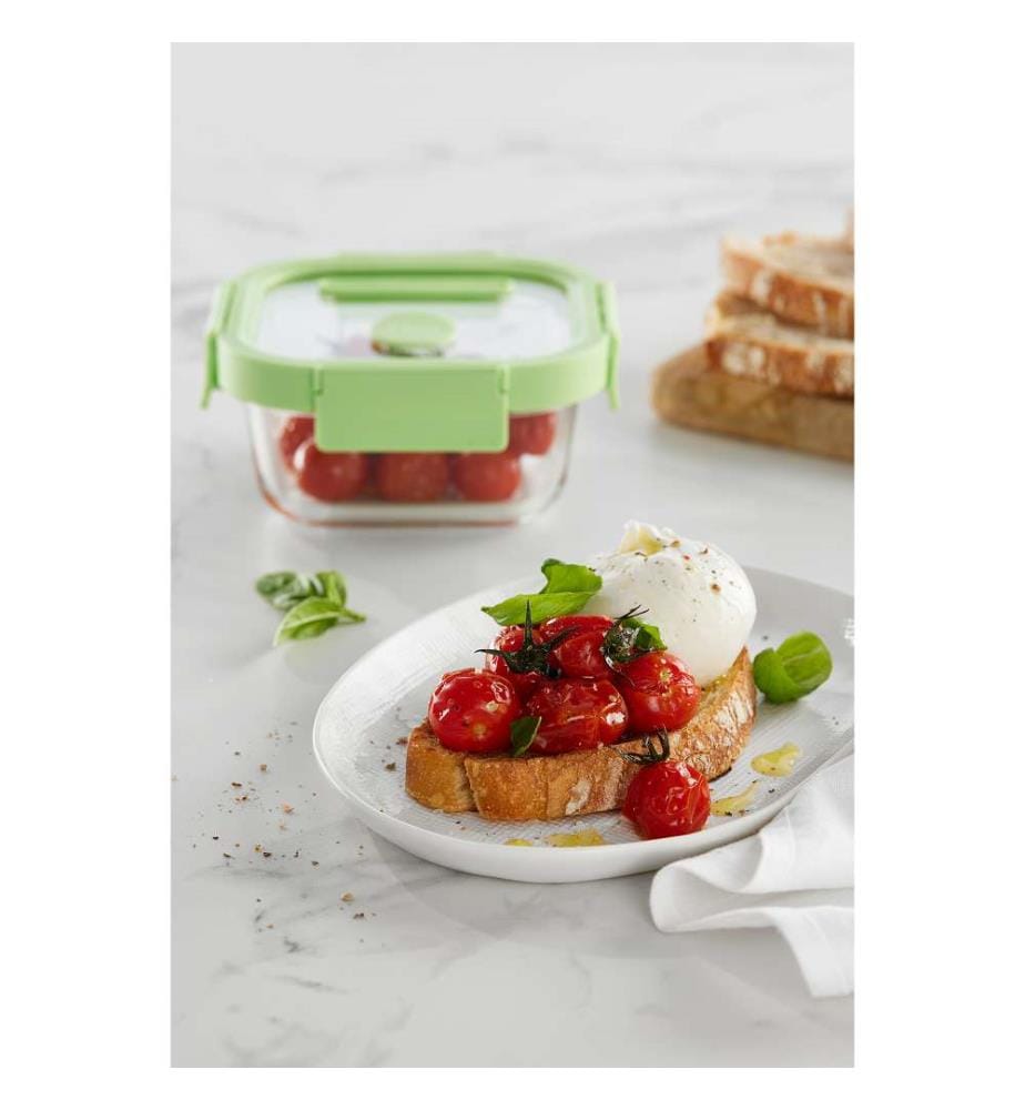 Set di 3 contenitori in vetro - Verde e trasparente