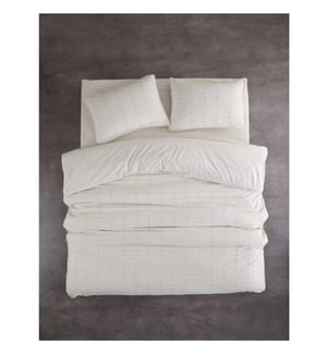 Ranforce King Quilt Cover Set , Cream, Black