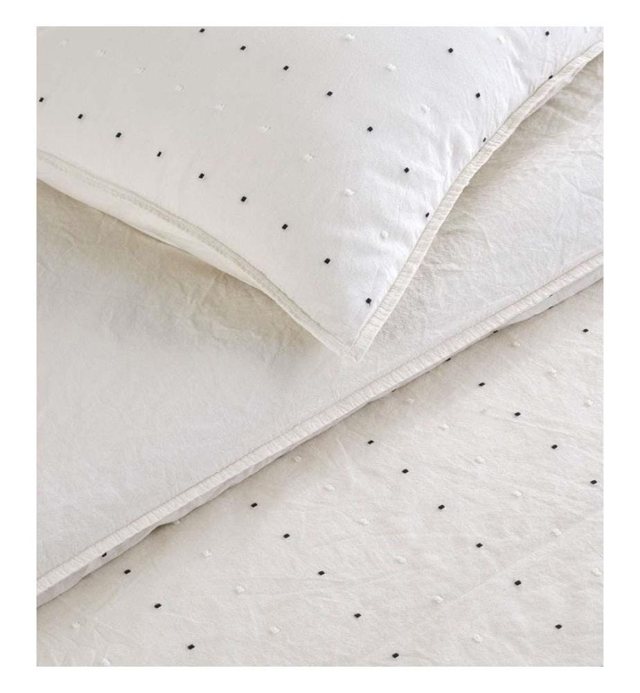 Ranforce King Quilt Cover Set , Cream, Black