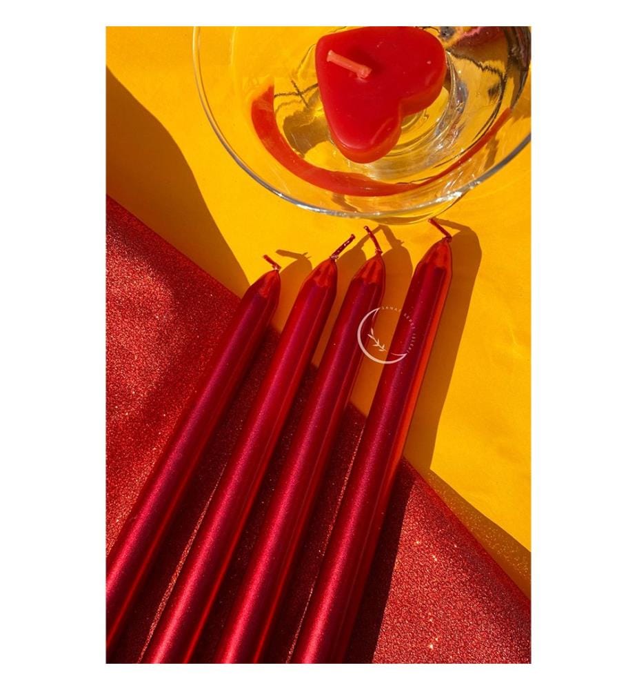 Premium 4 Candle Set (4 Pièces) - Rouge