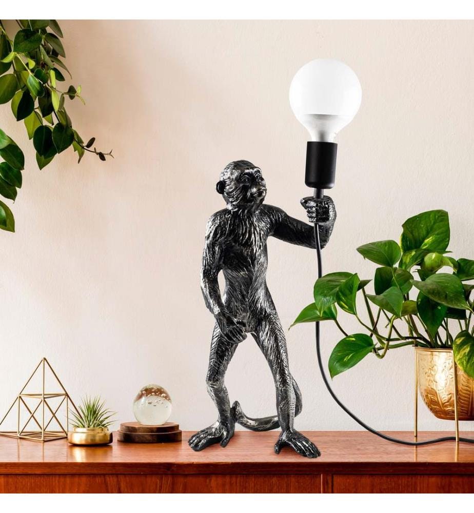 Lampe à poser, noire, 100% polyester