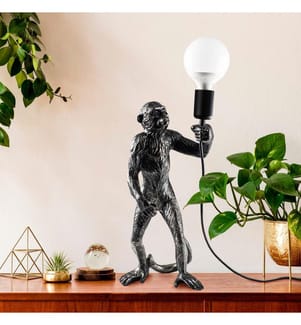 Lampe à poser, noire, 100% polyester