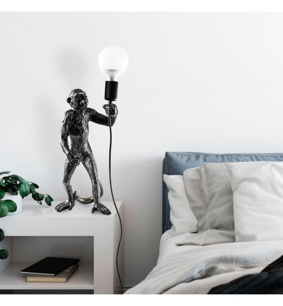 Lampe à poser, noire, 100% polyester