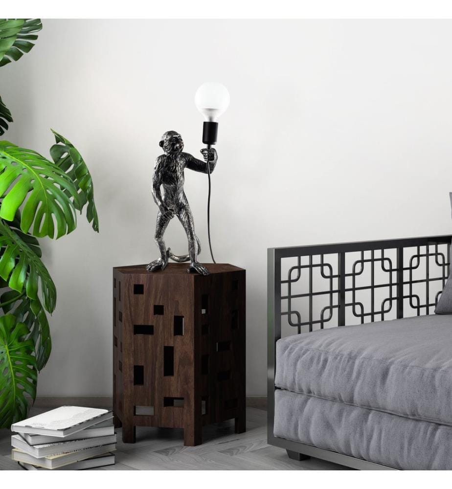 Lampe à poser, noire, 100% polyester