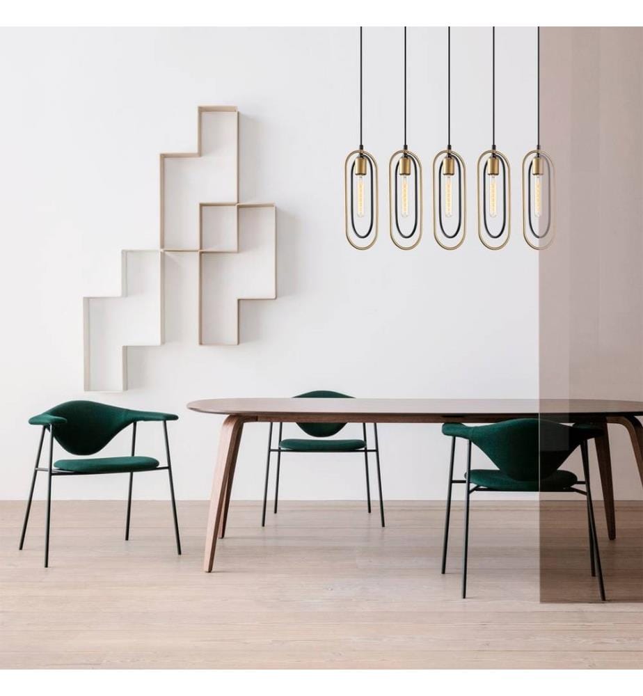 Lustre, noir, or, corps en métal