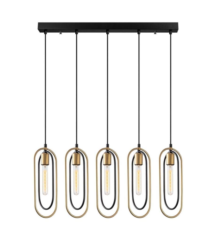Lustre, noir, or, corps en métal