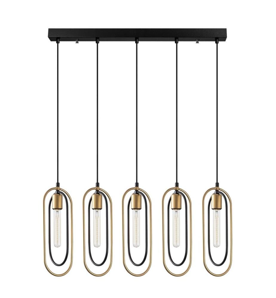 Lustre, noir, or, corps en métal