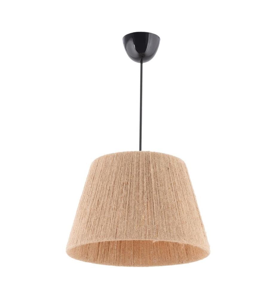 Lustre, crème, corps en métal, capuchon en jute
