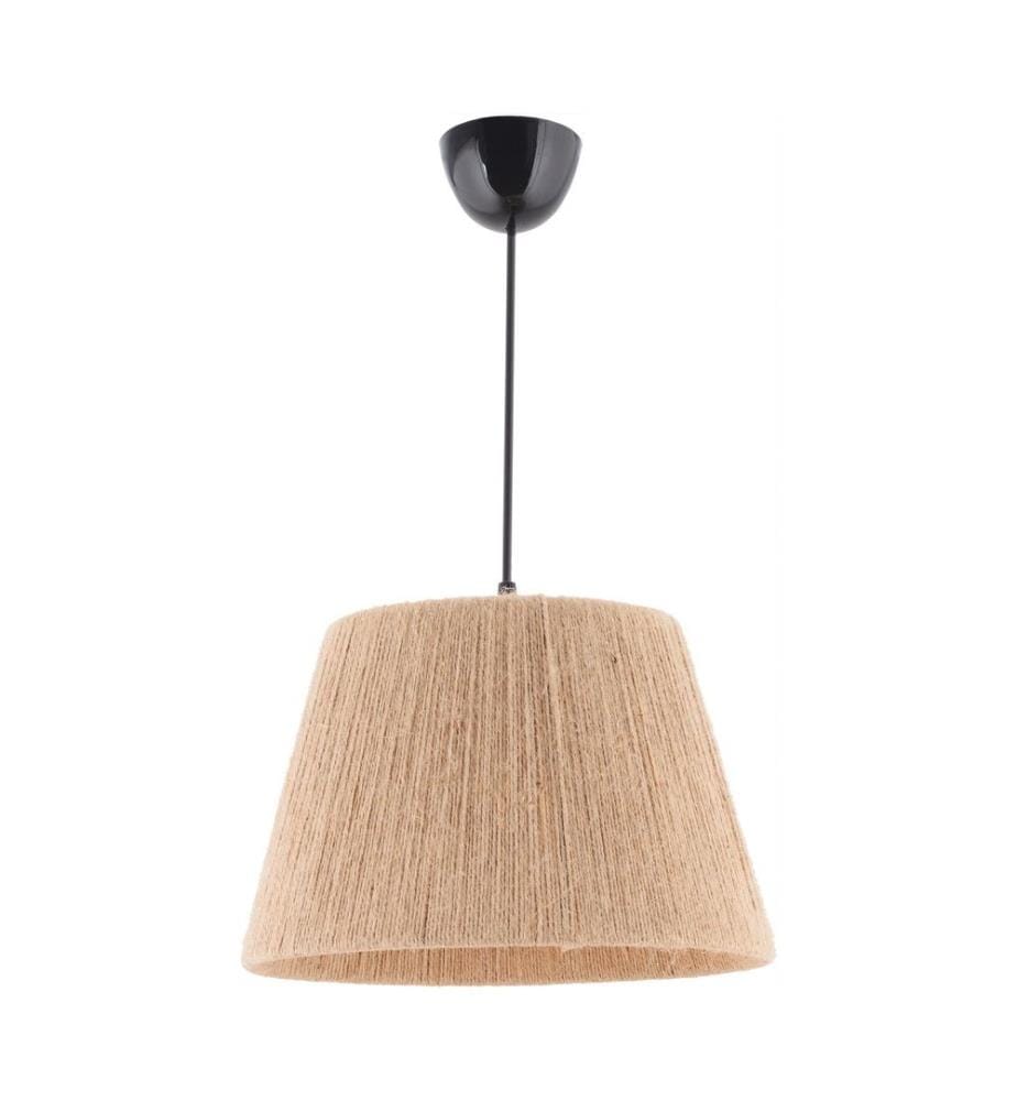 Lustre, crème, corps en métal, capuchon en jute