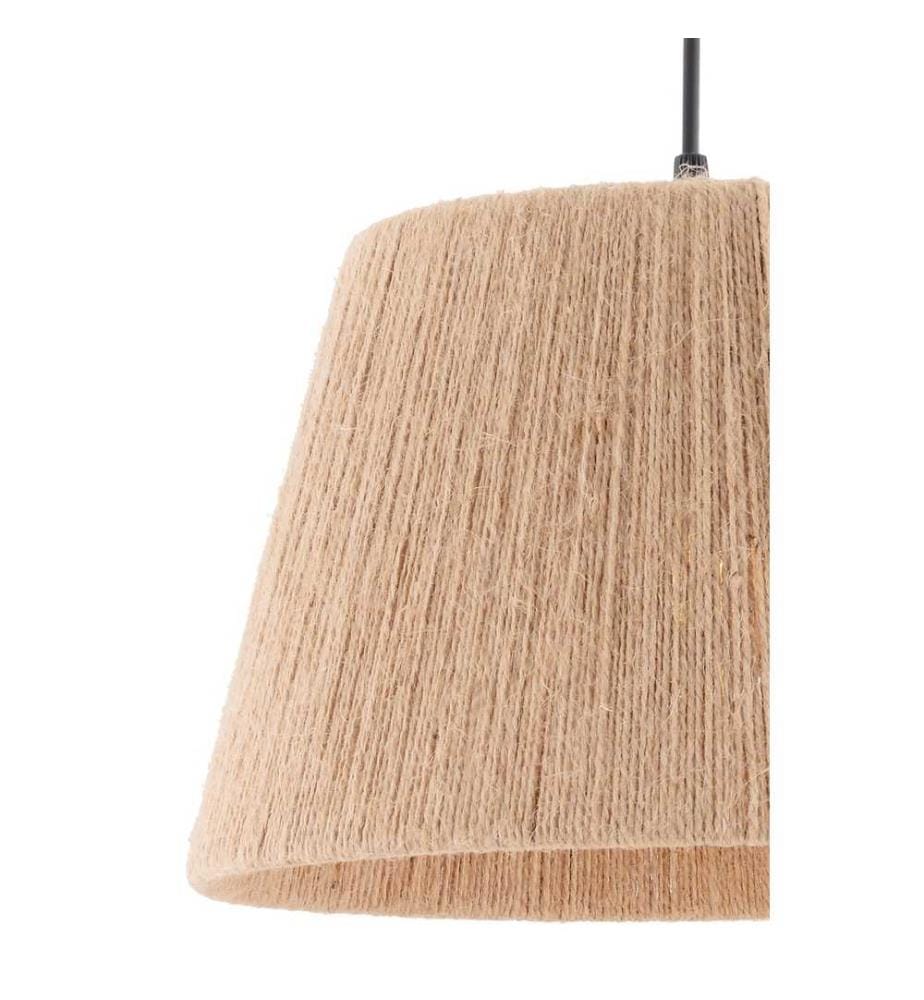 Lustre, crème, corps en métal, capuchon en jute