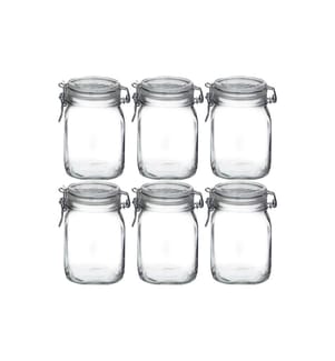 Bormioli Rocco Bocaux à conserves Fido 1 litre, 6 pièces