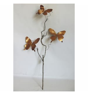 Kunstzweig mit Schmetterlingen 81 cm - Gold