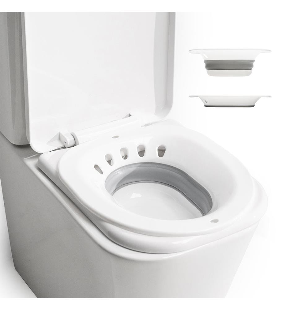 Bidet portable pliable pour WC Fopobi - Blanc et gris