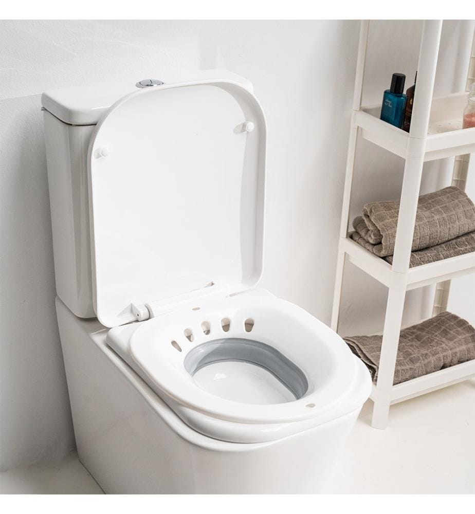 Bidet portable pliable pour WC Fopobi - Blanc et gris