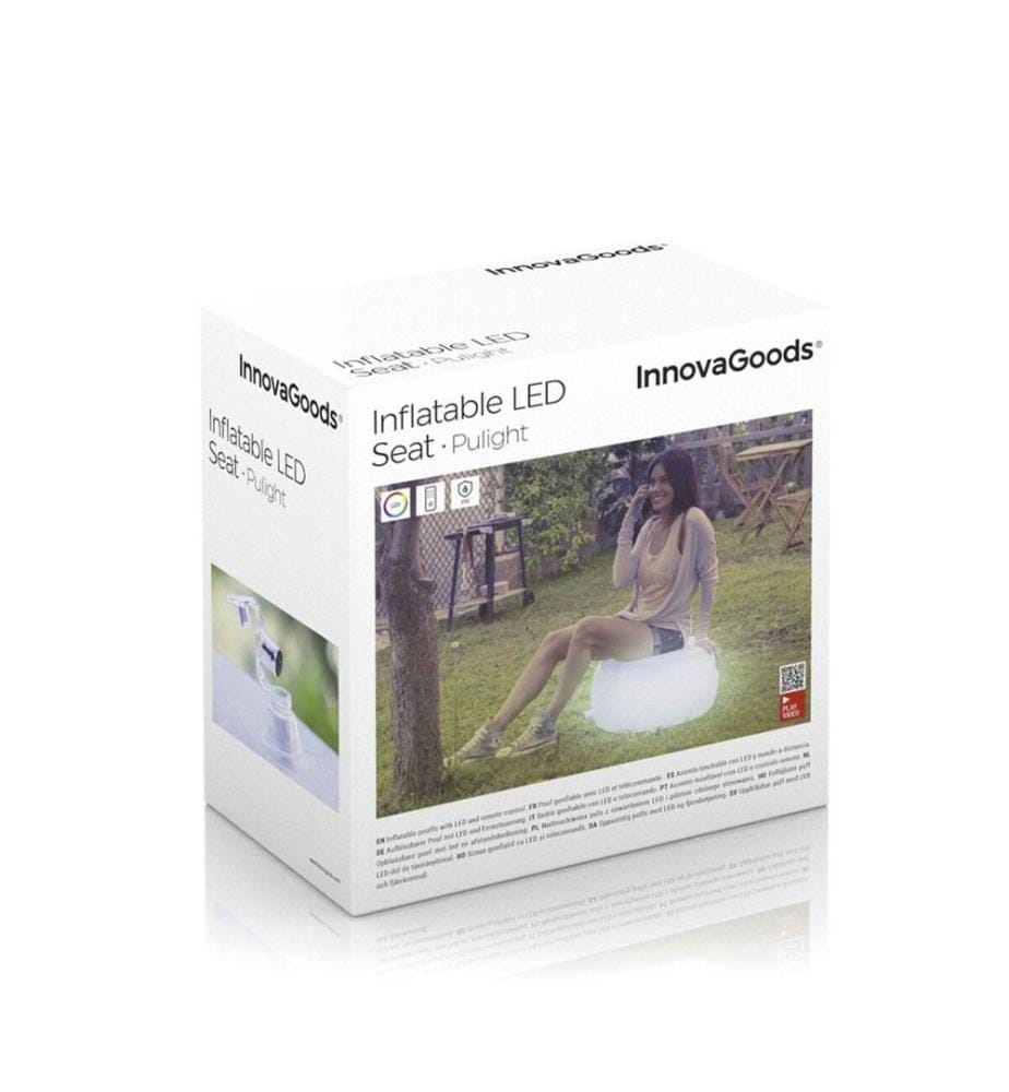 Aufblasbarer Sitz mit mehrfarbigen LEDs und Fernbedienung Pulight - Weiss