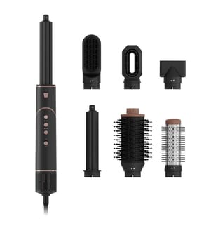 StyleBliss Ionic Multifunktions-Haartrocknerbürste, 6 Zubehörteile - Schwarz