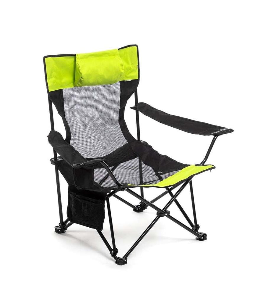 Chaise Transat Pliable de Camping Kampfort - Noir et Vert