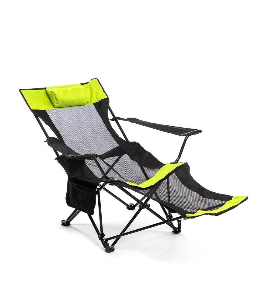 Chaise Transat Pliable de Camping Kampfort - Noir et Vert