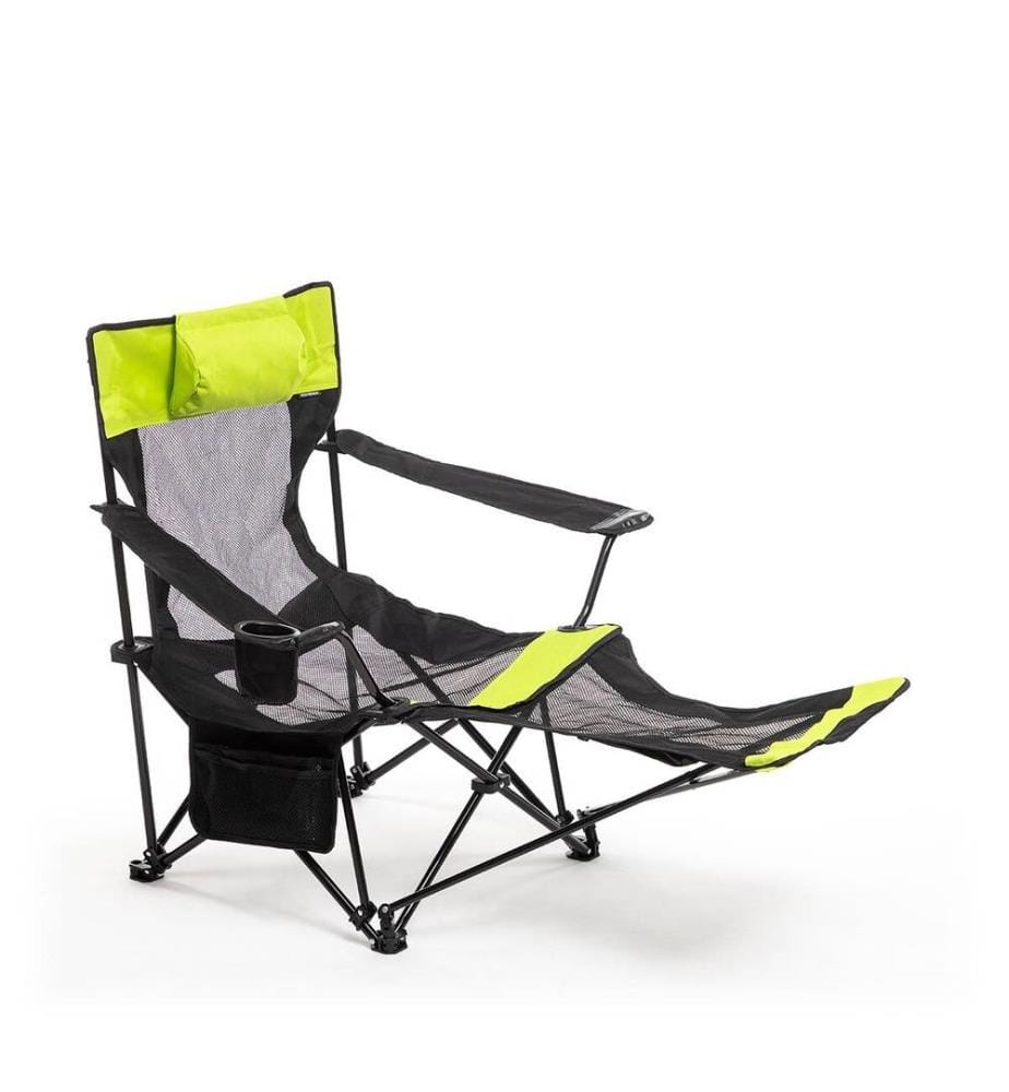 Chaise Transat Pliable de Camping Kampfort - Noir et Vert