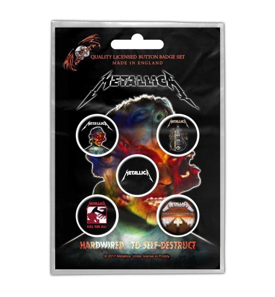 Metallica - Abzeichen "Hardwired To Self Destruct" 5er-Pack - Metall, Kunststoff