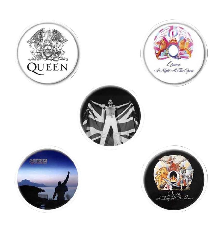 Queen - Anstecker-Set "Freddie Mercury" 5er-Pack - Kunststoff, Metall