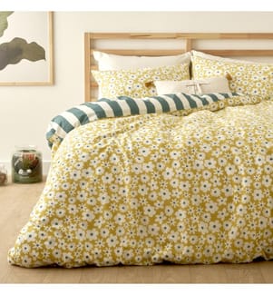 Housse de couette double Naomi 200x220 cm - Jaune