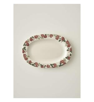 Assiette de service bordée de roses - 25 cm