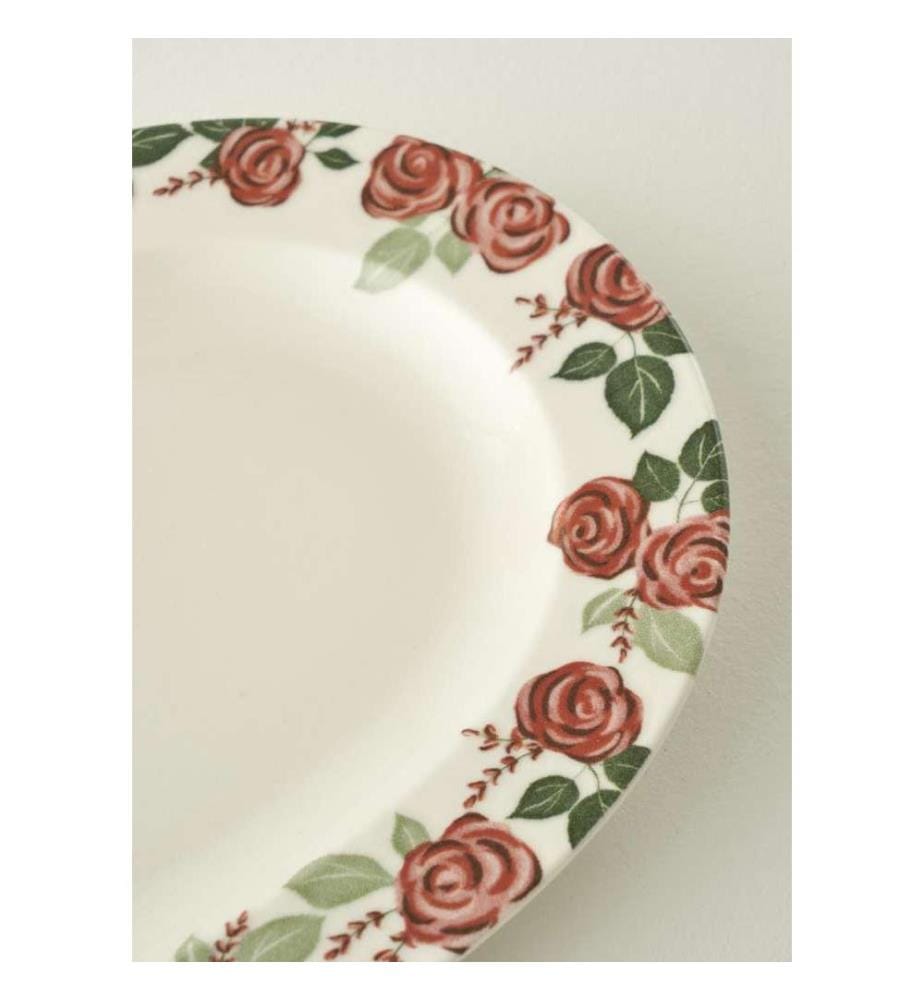 Rose-bordered serving plate - 25 cm