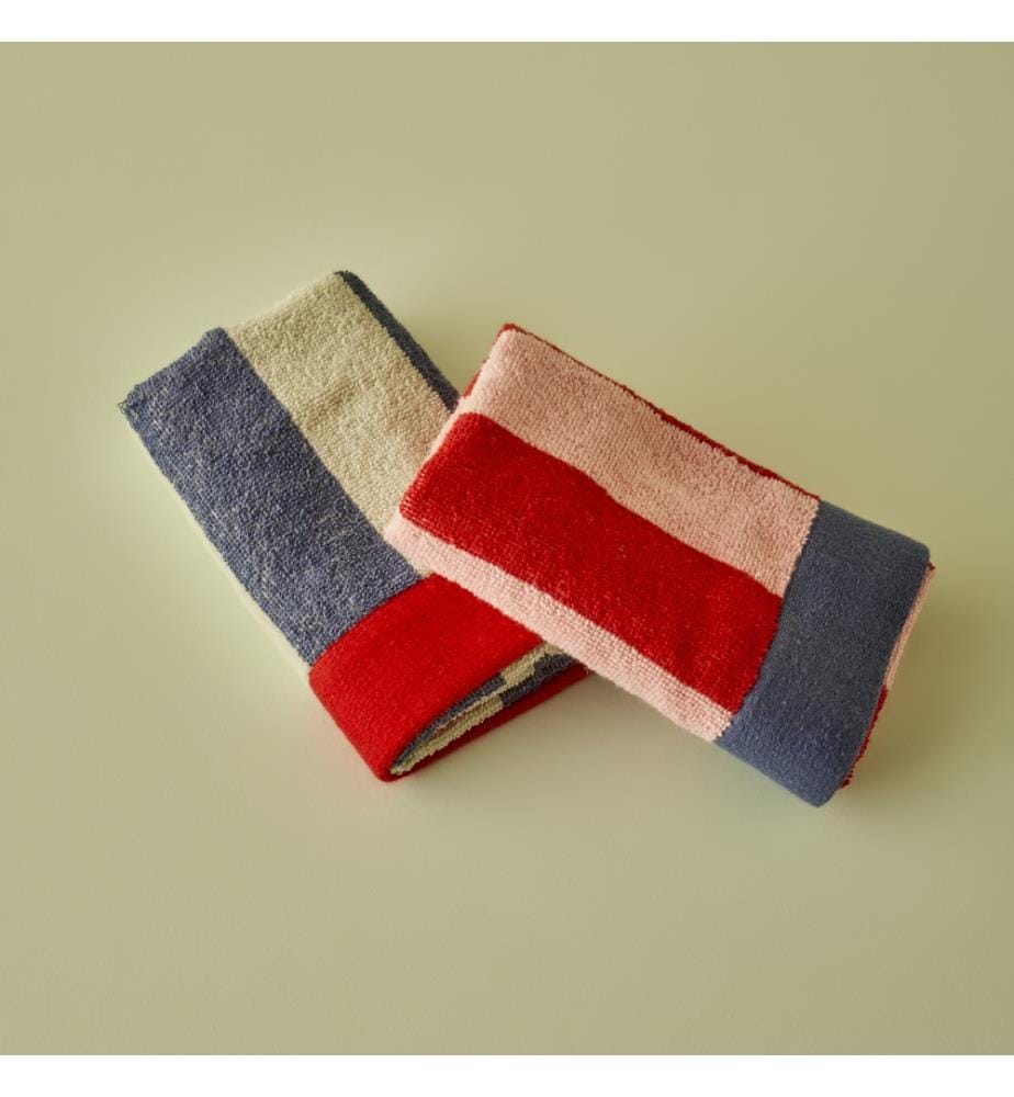 Serviette éponge Line Collection - Rouge