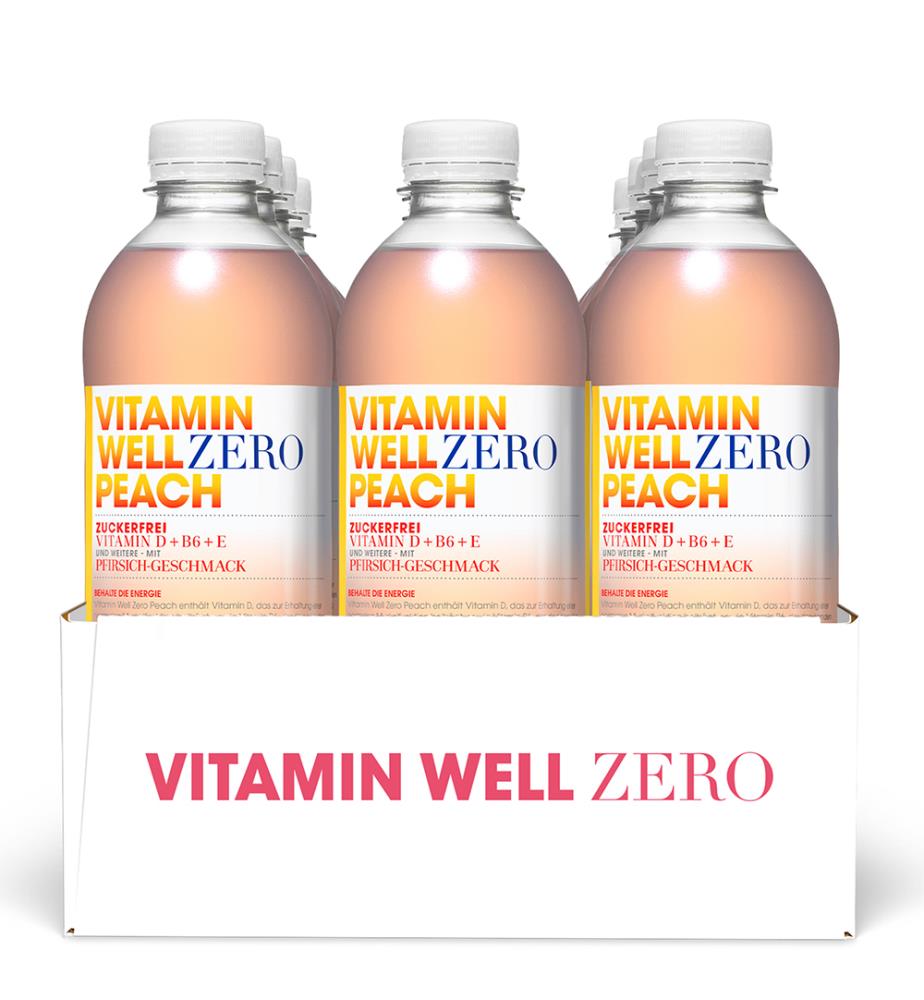 Vitamin Well Zero Peach - 12 x 50 cl