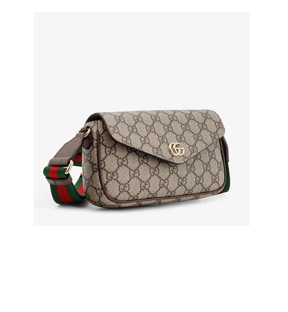 Borsa a tracolla in tessuto Ophidia Supreme - Beige