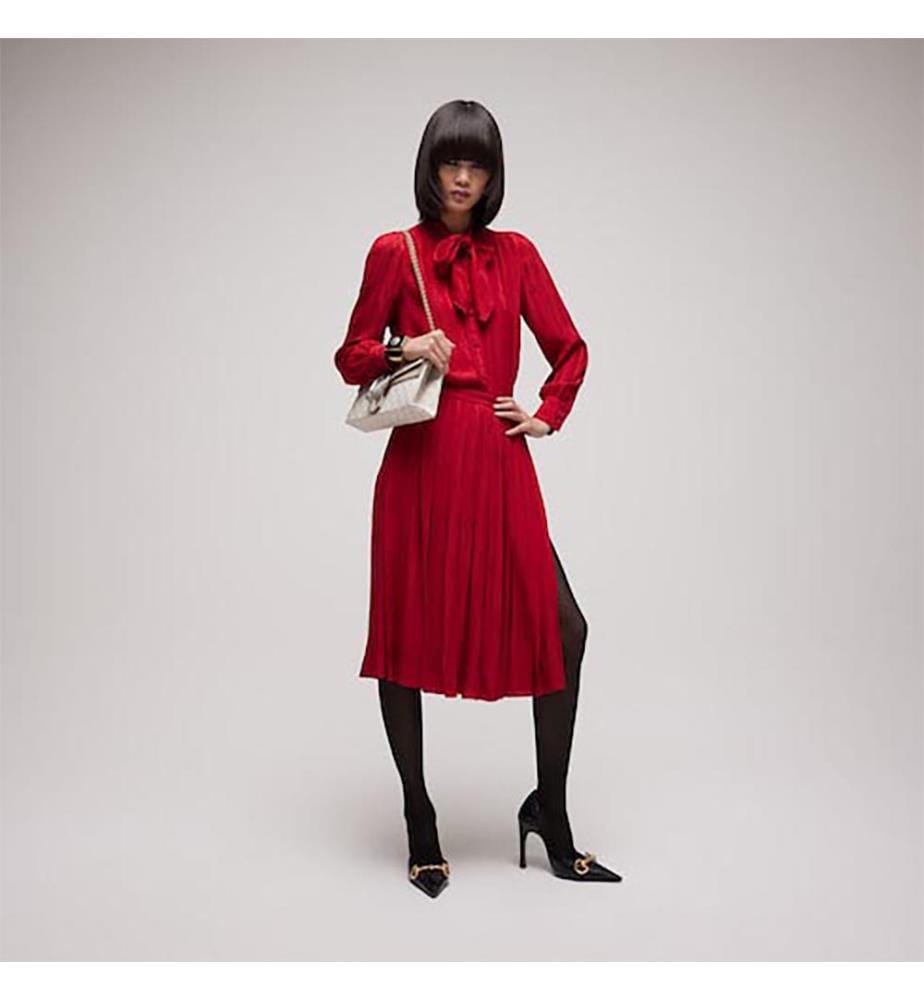 Chemise en soie jacquard chaîne Interlocking G - Rouge