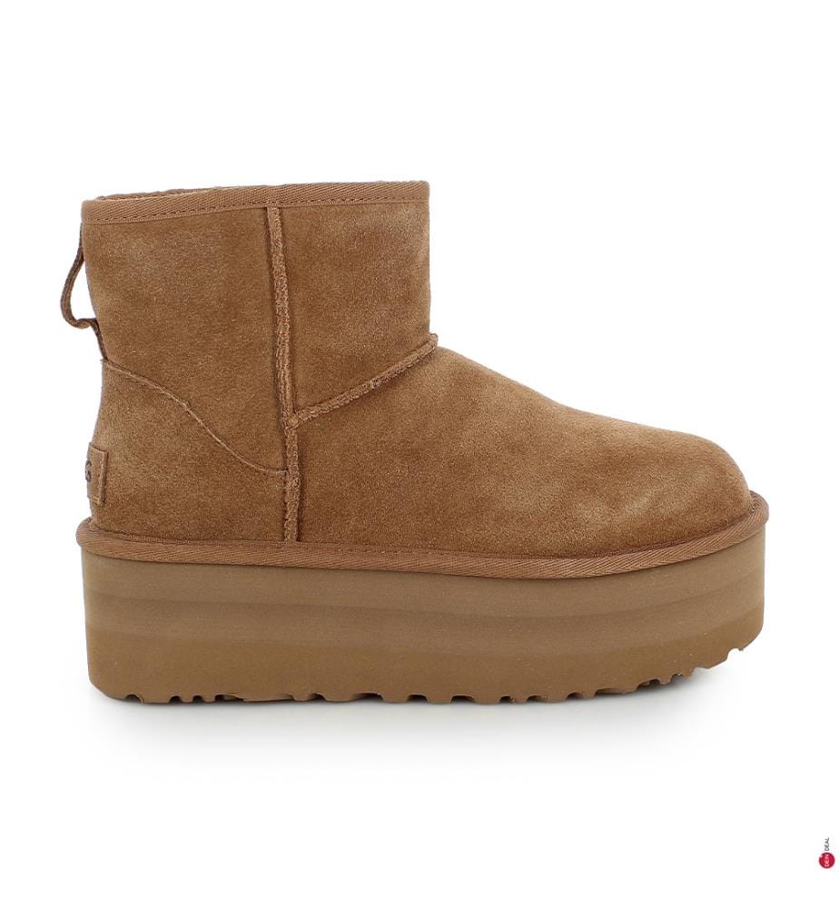 Classic Mini Plateform Stiefeletten für Damen - Hellbraun