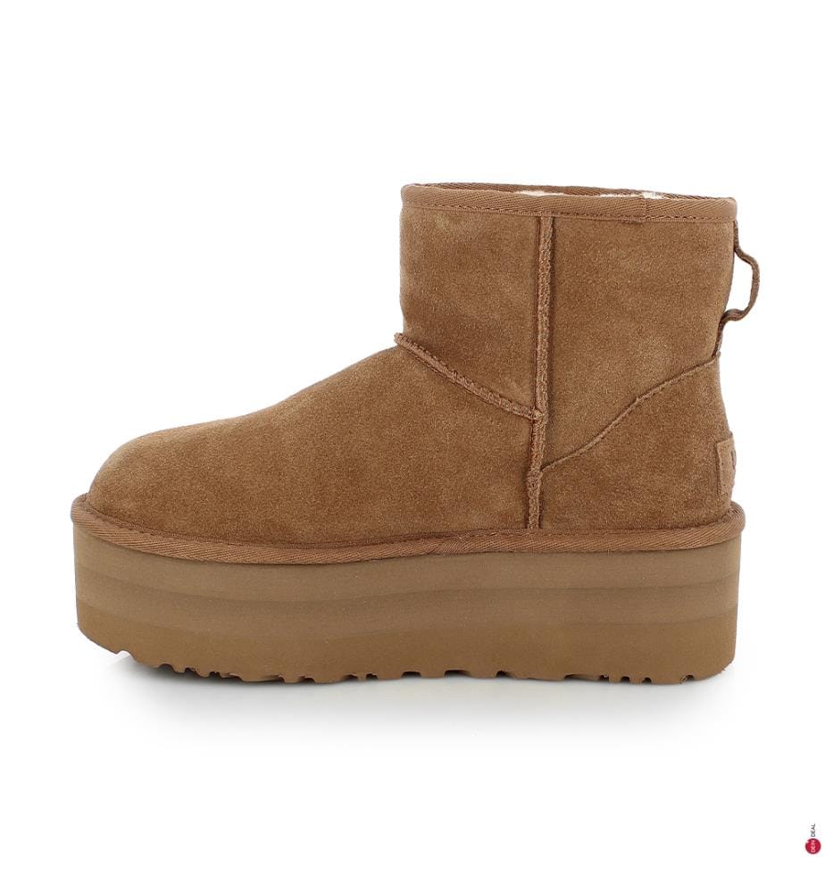 Classic Mini Plateform Stiefeletten für Damen - Hellbraun