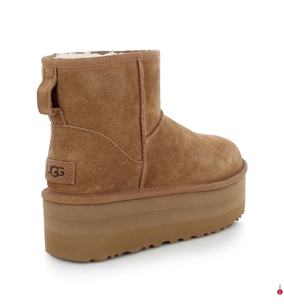 Classic Mini Plateform Stiefeletten für Damen - Hellbraun