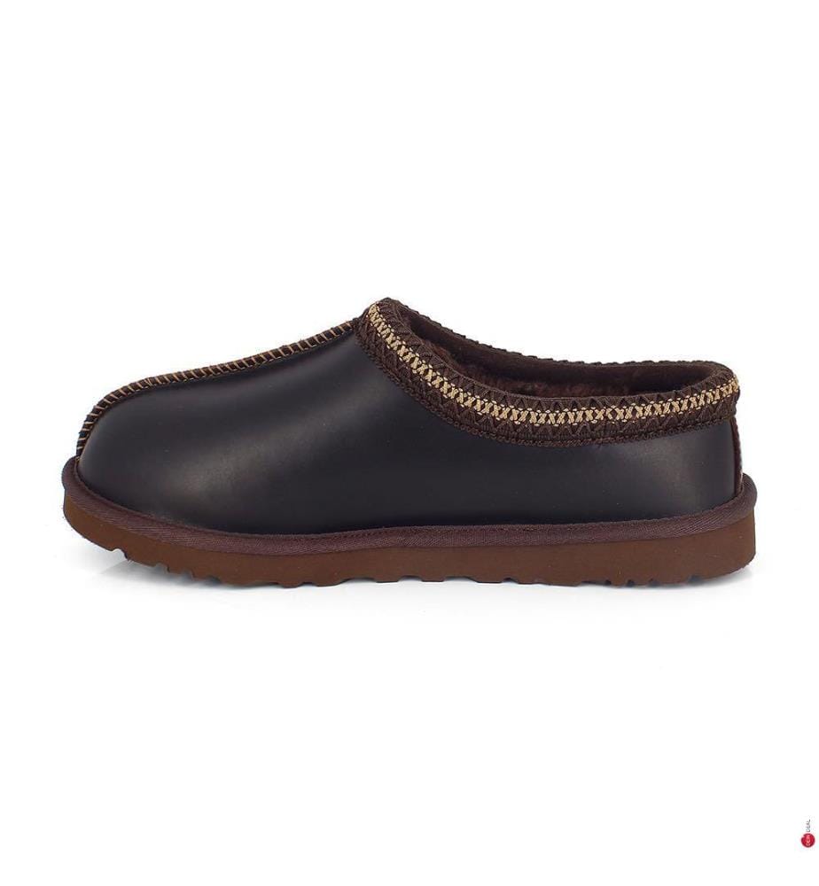Tasman Leather Regen Pantoletten - Braun