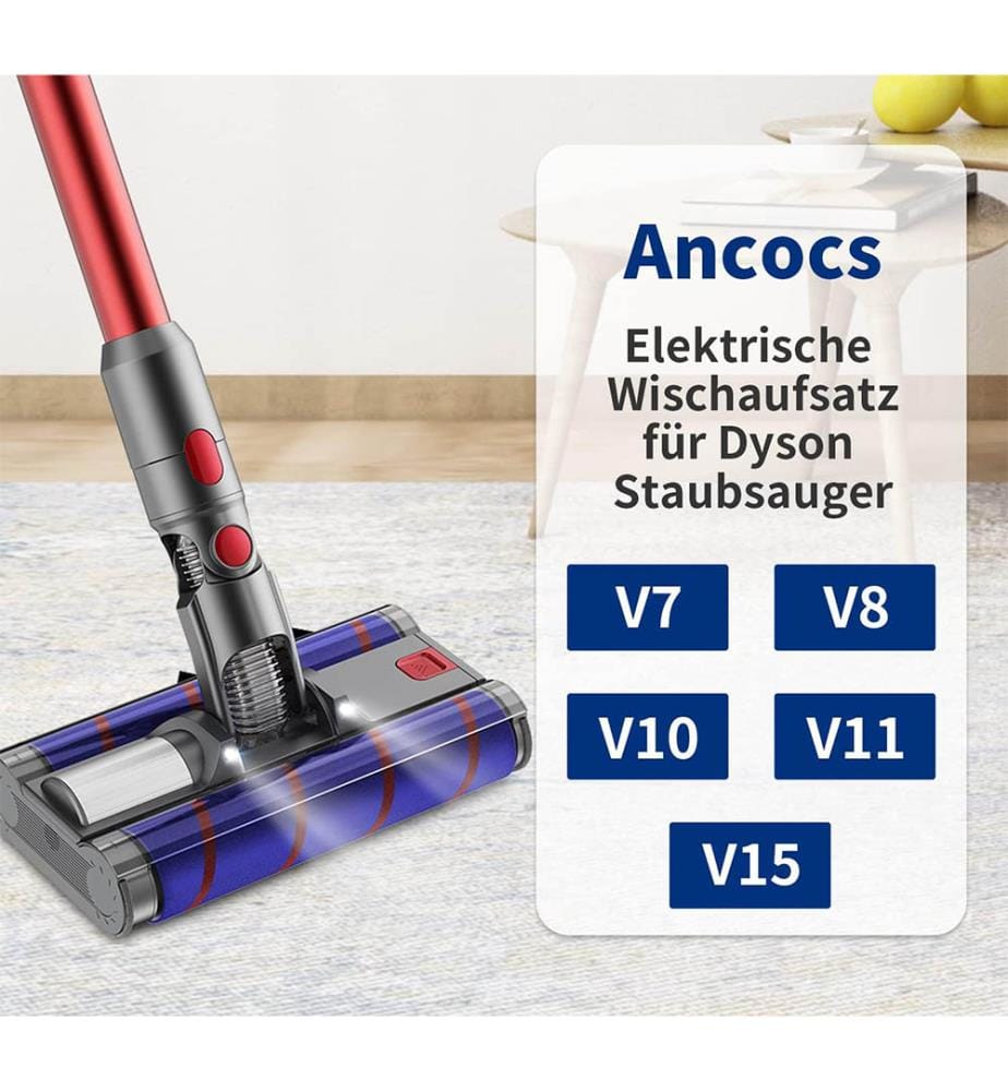 Bürste mit zwei Rollen Kompatibel mit Dyson Staubsaugern (V10 V8 V7 V11 V15 ) - Grau