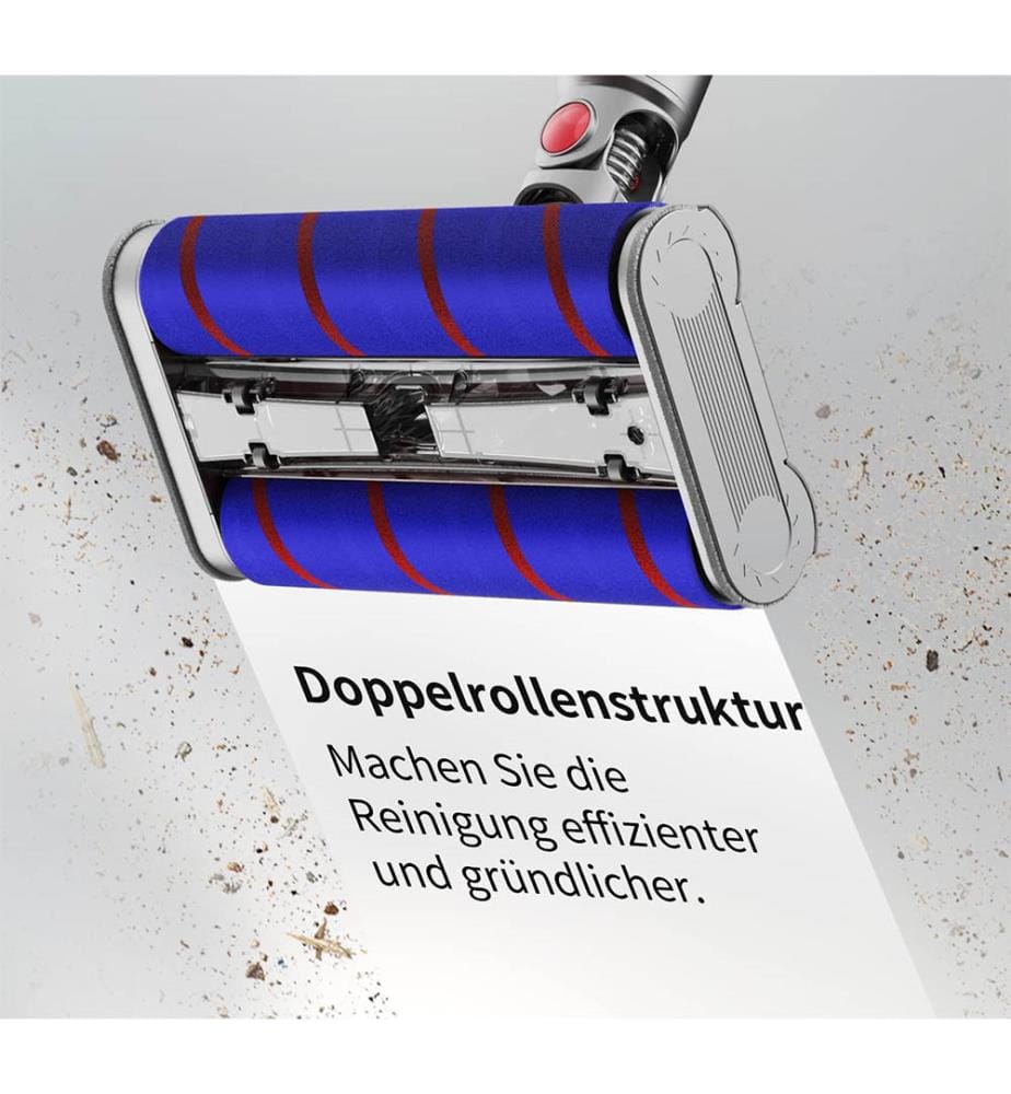 Bürste mit zwei Rollen Kompatibel mit Dyson Staubsaugern (V10 V8 V7 V11 V15 ) - Grau