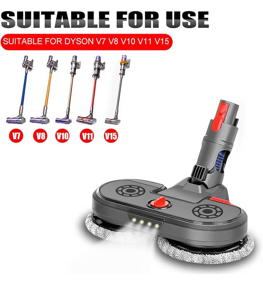 Turbo-Bürste mit Motor kompatibel mit Dyson Staubsaugern (V7 V8 V10 V11 V15) - Grau