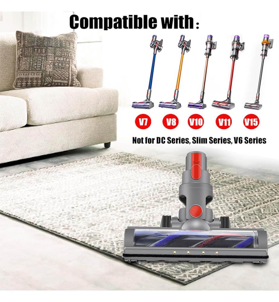 Rotierende Turbobürste Kompatibel mit Dyson Staubsaugern (V7 V8 V10 V11 V15) - Grau