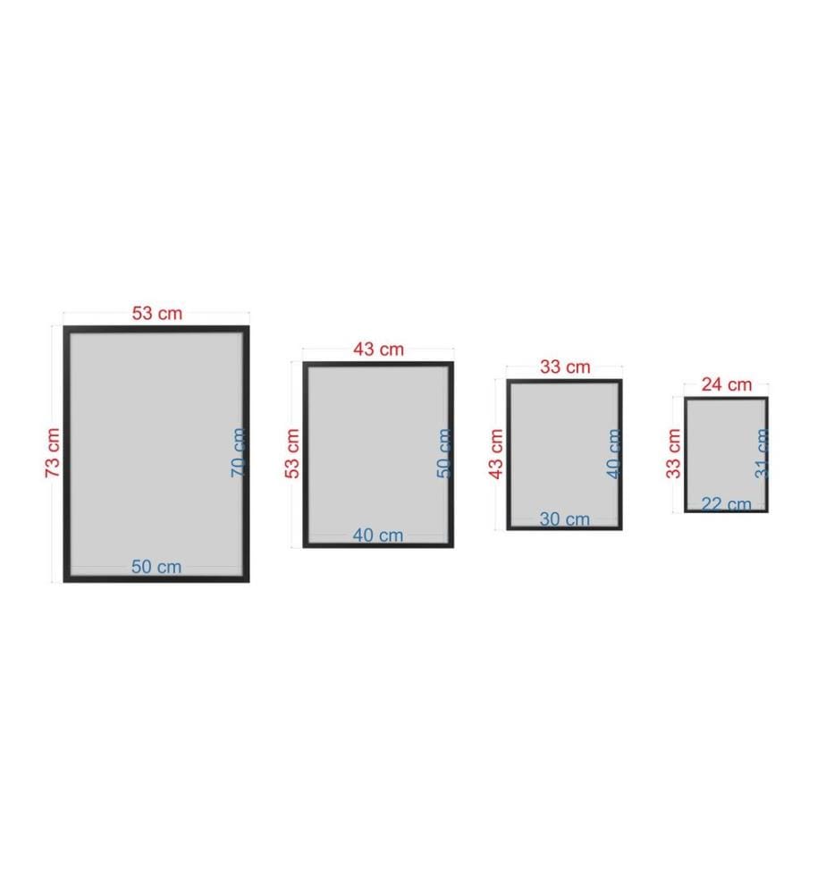 Dekoratives, gerahmtes MDF-Gemälde, 3-teilig, 100 % MDF, mehrfarbig