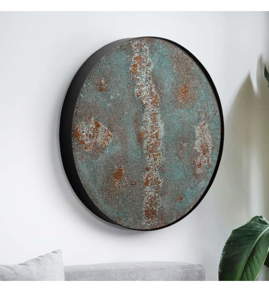 Tableau décoratif, 100 % métal, noir, noyer