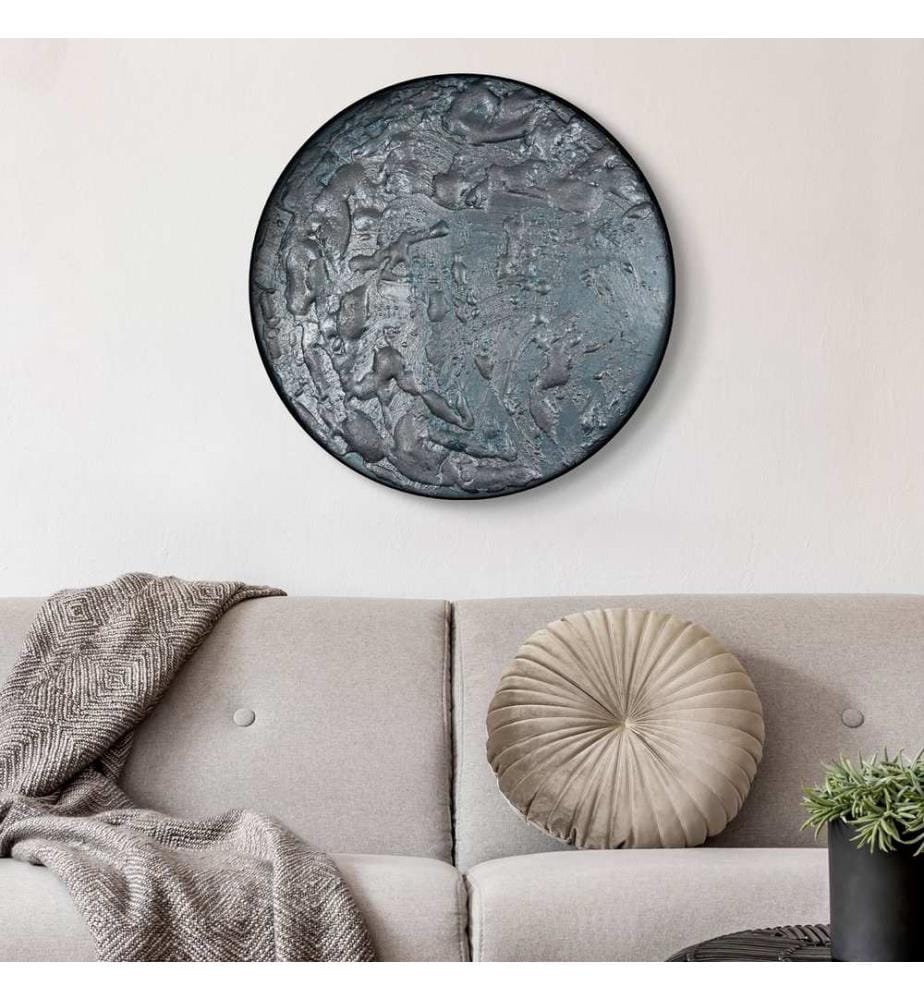 Tableau décoratif, 100 % métal, noir, noyer