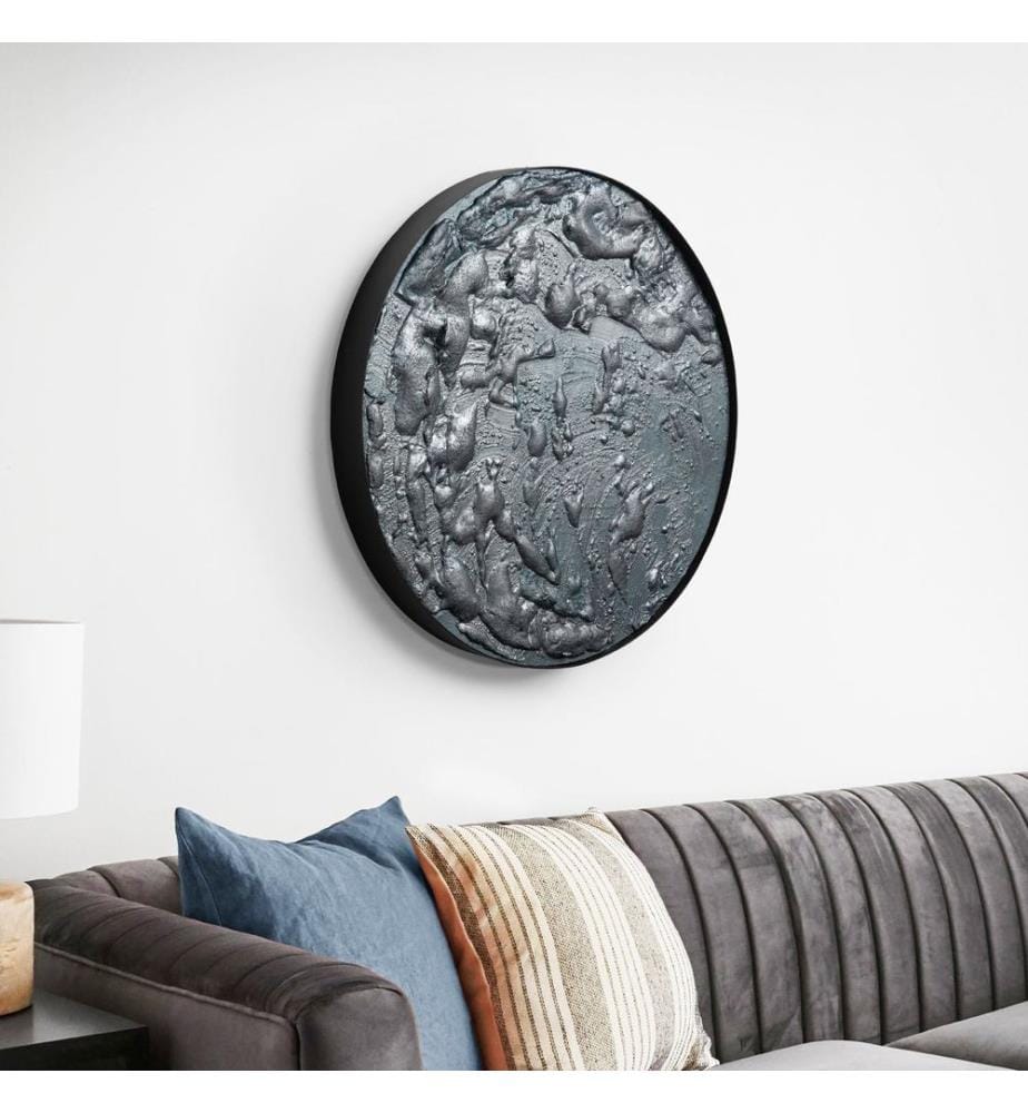 Tableau décoratif, 100 % métal, noir, noyer
