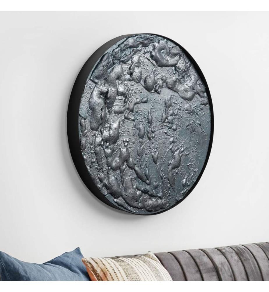 Tableau décoratif, 100 % métal, noir, noyer