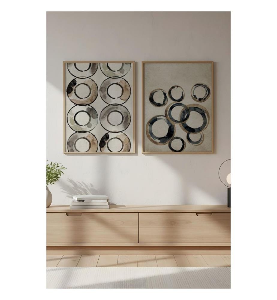 Dekoratives, gerahmtes MDF-Gemälde, 2-teilig, 100 % MDF, mehrfarbig