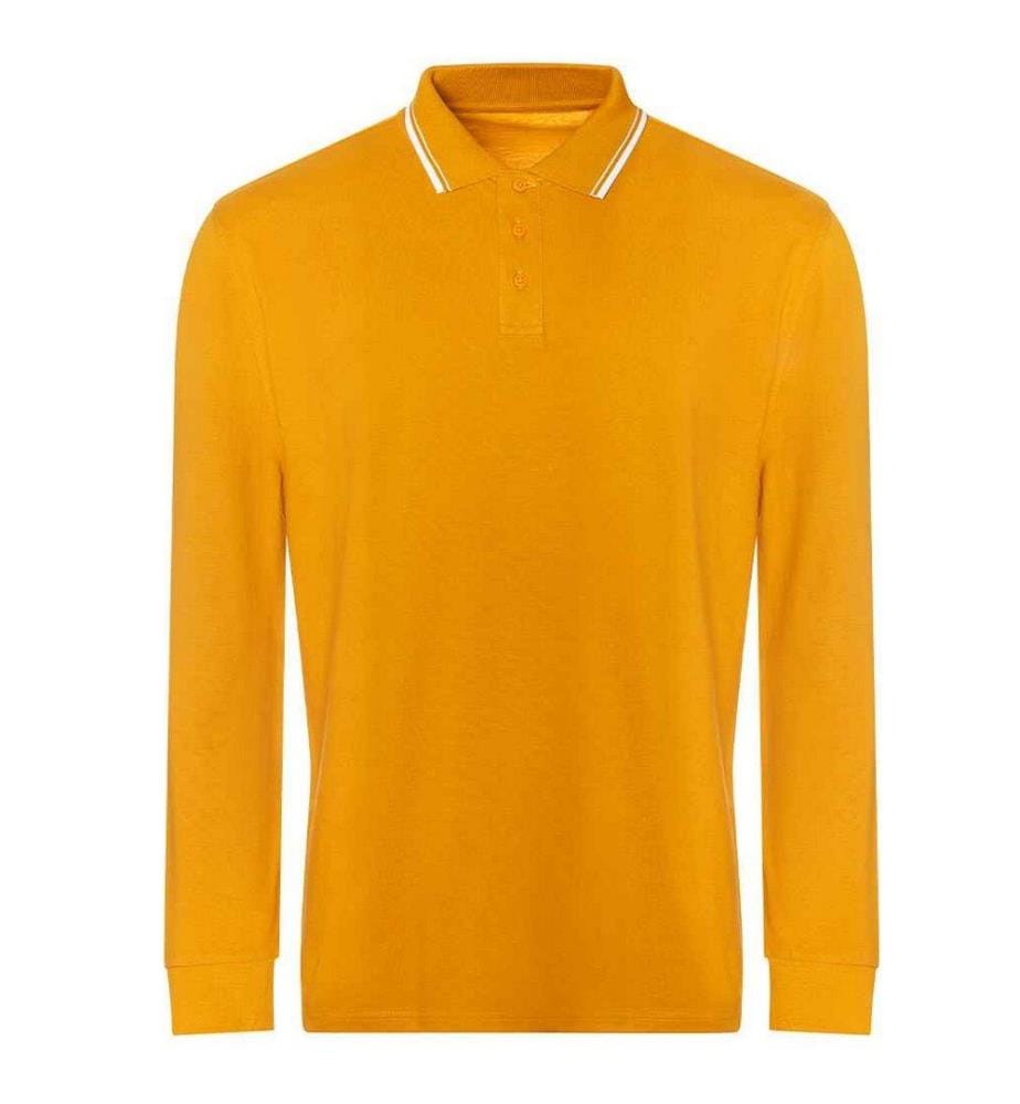 Awdis - Poloshirt Mit kontrastfarbenen Streifen für Herren  Langärmlig