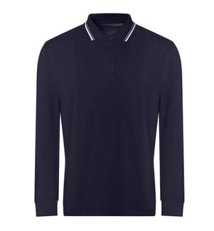 Awdis - Poloshirt Mit kontrastfarbenen Streifen für Herren  Langärmlig