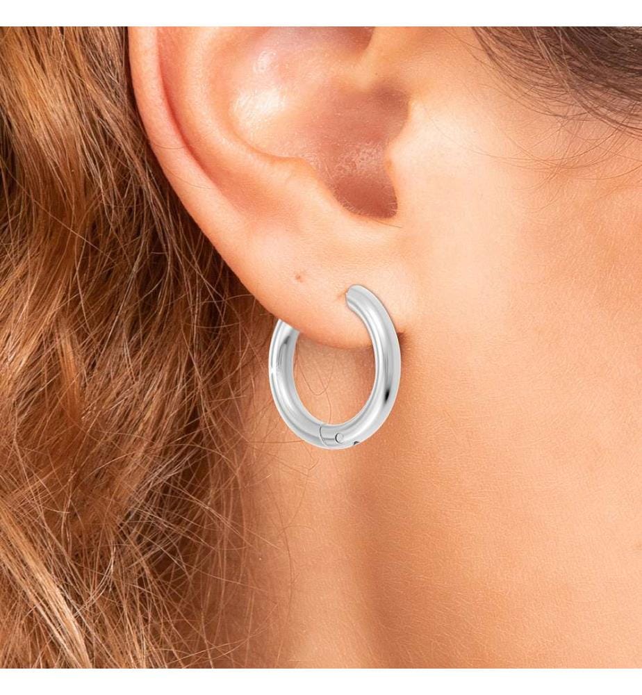 Set di 3 paia di orecchini in acciaio inossidabile - Argento